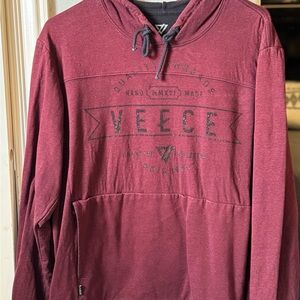 Vecee Men's Maroon Hoodie Sweater